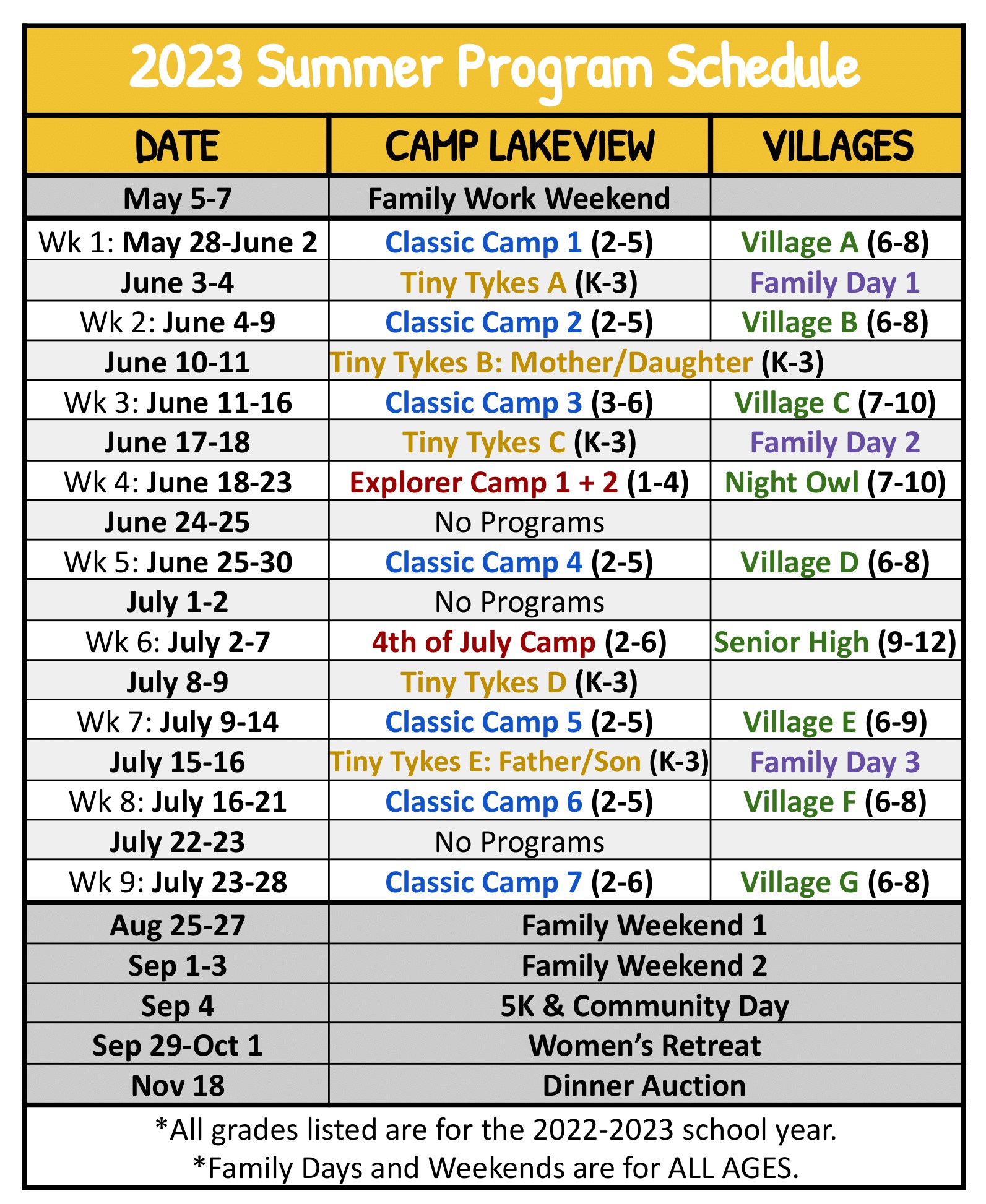 Church Camp Curriculum